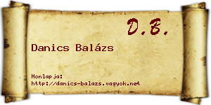 Danics Balázs névjegykártya