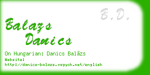 balazs danics business card